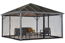 Garden Point Gartenlaube Milos 4x4m mit Moskitonetz