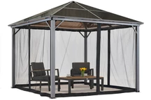 Gartenpavillon Milos 3x3m mit Moskitonetz Garden Point