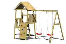 Kinderturm aus Holz mit 2 Schaukeln Julie IV