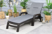 Gartenliege mit Kissen Riva braun Bica