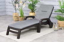 Gartenliege mit Kissen Sirmione braun Bica
