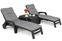 Gartenliege mit Kissen und Tischset Riva duo Bica anthrazit