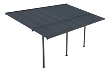 Nevada Terrassenüberdachung aus Polycarbonat 3,05 x 4,96 m CoverTech anthrazit