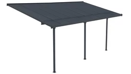 Nevada Terrassenüberdachung aus Polycarbonat 3,05 x 6,28 m CoverTech anthrazit