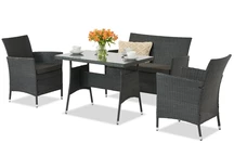 Portofino Garden Point anthrazitfarbene Technorattan-Gartenmöbel