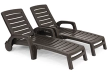 Set mit zwei Gartenliegen Riva Bica braun