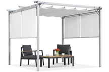 Weiße Terrassenpergola mit Rollläden La Palma 3x3 Garden Point