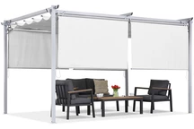 Weiße Terrassenpergola mit Rollos La Palma 3x4 Garden Point