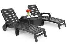 Riva duo anthrazit Bica technorattan Liegestuhlset