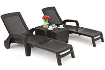 Sirmione duo braun Bica technorattan Liegesessel-Set