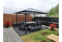 Moderner Gartenpavillon Santiago 3 × 3,6 m Garden Point anthrazit