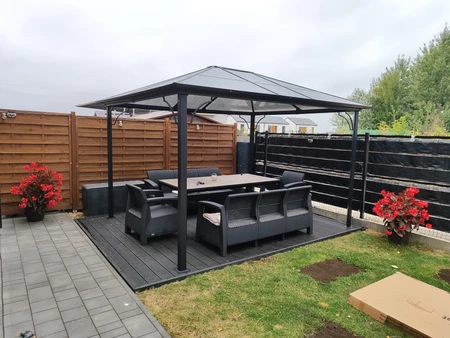 Moderner Gartenpavillon Santiago 3 × 3,6 m Garden Point anthrazit