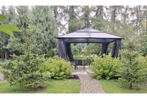 Moderner Gartenpavillon Santiago Premium 4x4m Garden Point anthrazit