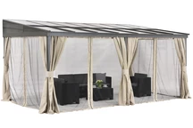 Aluminium-Terrassenüberdachung 3 x 5 m Tarragona Premium Garden Point beige