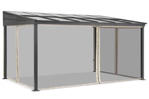 Aluminium-Terrassenüberdachung 3 x 5 m Tarragona mit Moskitonetz Garden Point beige