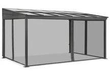 Aluminium-Terrassenüberdachung 4 x 6 m Tarragona mit Moskitonetz Garden Point anthrazit