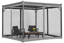 Anthrazit Malaga 3x3m Terrassenpergola mit Moskitonetz Garden Point