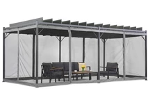 Anthrazit Malaga 3x6m Terrassenpergola mit Moskitonetz Garden Point