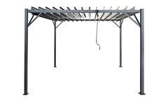 Anthrazit Tasos 3x3m Terrassenpergola mit Moskitonetz Garden Point