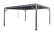 Anthrazit Tasos 3x4m Terrassenpergola mit Moskitonetz Garden Point