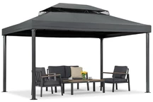 Anthrazitfarbener Gartenpavillon Valencia 3x4 m Garden Point
