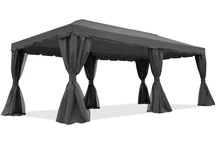 Anthrazitfarbener Gartenpavillon mit Moskitonetz Valencia 3x6 m Garden Point