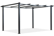 Barbados 3 x 3 m anthrazit Garden Point Metall-Pergola-Gestell für die Terrasse