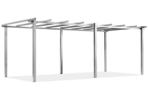 Barbados 3 x 6 m weiß Garden Point Metall Pergola Gestell für Terrasse