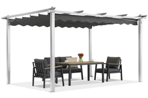 Barbados Terrassenpergola 3x4 m Garden Point weiß-anthrazit