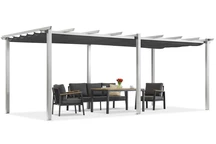 Barbados Terrassenpergola 3x6 m Garden Point weiß-anthrazit