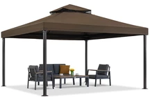 Brauner Gartenpavillon Valencia 4x4 m Garden Point