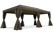Brauner Gartenpavillon mit Moskitonetz Valencia 3x6 m Garden Point