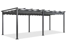 Freistehende Terrassenpergola Teneriffa 3 x 6 m grau