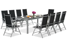 Garden Point Aluminium Gartenmöbel mit großem Polywood Verona Tisch für 10 Personen