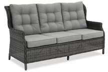 Garden Point anthrazitfarbenes Dreisitzer-Sofa Malaga aus Technorattan