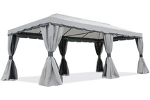 Gartenpavillon mit Moskitonetz Valencia 3x6m grau Garden Point