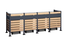 Gehäuse für 4 120l oder 240l Abfallbehälter Breda CoverTech