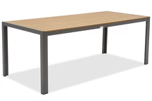 Großer Aluminium Polywood Gartentisch 200 cm Verona Wood Garden Point grau