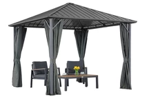 Itaka 3x3 Gartenpavillon mit Vorhängen anthrazit Garden Point