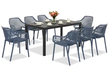 King/Aria anthrazitblau Gartenmöbelset für 8 Personen Bica