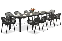 King Double/Aria anthrazit Gartenmöbelset für 10 Personen Bica