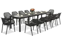 King Double/Aria anthrazit Gartenmöbelset für 12 Personen Bica