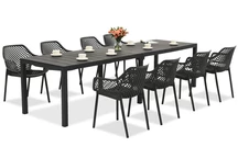 King Double/Aria anthrazit Gartenmöbelset für 8 Personen Bica