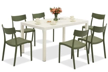 King/Provence Gartenmöbelset weiß und grün für 6 Personen Bica