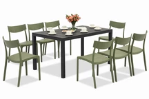 King/Provence anthrazitgrünes Gartenmöbel-Set für 8 Personen Bica