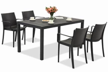 King/Victoria anthrazitfarbenes Gartenmöbel-Set für 4 Personen Bica