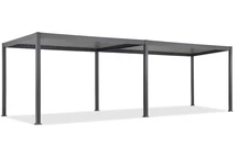 Lagos 3x6 freistehende Terrassenpergola mit 3m Garden Point anthrazit-weißen Seitenrollläden
