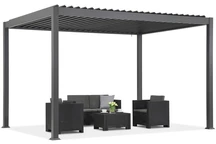 Lagos Premium 3x4 Garden Point freistehende Terrassenpergola anthrazit und weiß