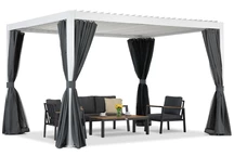 Lagos Premium 3x4 Garden Point freistehende Terrassenpergola weiß und anthrazit