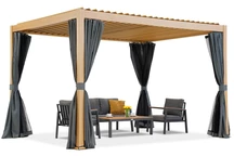 Lagos Premium 3x4 Garden Point holzähnliche freistehende Terrassenpergola - anthrazit